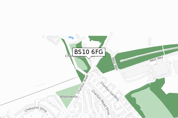 BS10 6FG map - large scale - OS Open Zoomstack (Ordnance Survey)