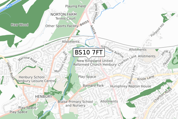 BS10 7FT map - small scale - OS Open Zoomstack (Ordnance Survey)