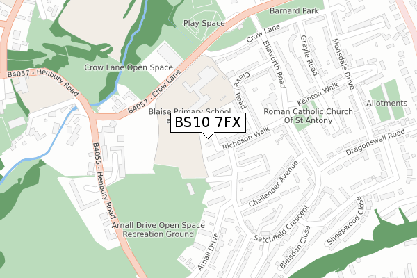 BS10 7FX map - large scale - OS Open Zoomstack (Ordnance Survey) BS10 7FX map - large scale - OS Open Zoomstack (Ordnance Survey)