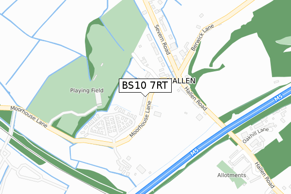 BS10 7RT map - large scale - OS Open Zoomstack (Ordnance Survey)