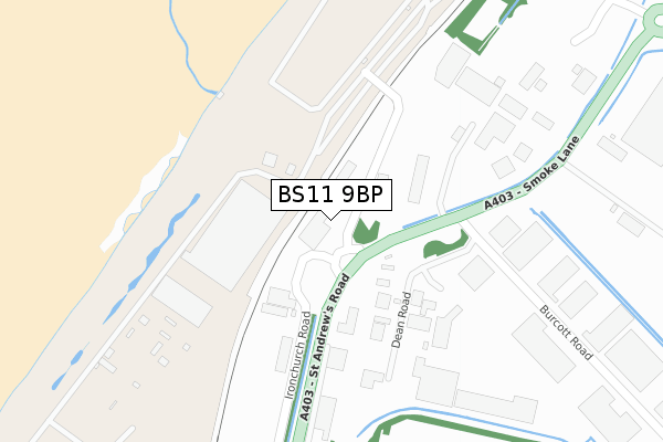 BS11 9BP map - large scale - OS Open Zoomstack (Ordnance Survey)