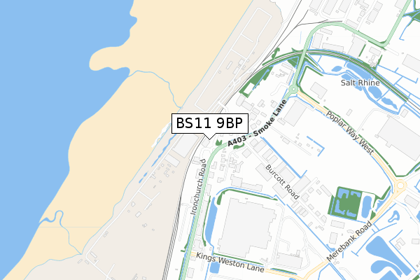 BS11 9BP map - small scale - OS Open Zoomstack (Ordnance Survey)