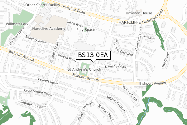 BS13 0EA map - large scale - OS Open Zoomstack (Ordnance Survey) BS13 0EA map - large scale - OS Open Zoomstack (Ordnance Survey)