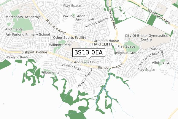 BS13 0EA map - small scale - OS Open Zoomstack (Ordnance Survey) BS13 0EA map - small scale - OS Open Zoomstack (Ordnance Survey)