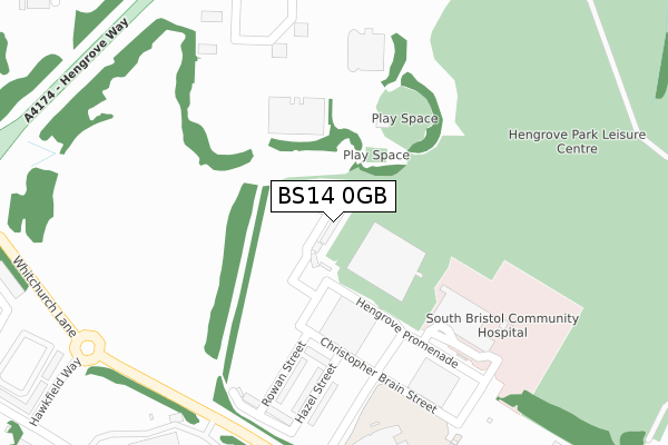 BS14 0GB map - large scale - OS Open Zoomstack (Ordnance Survey)