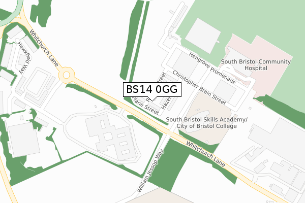 BS14 0GG map - large scale - OS Open Zoomstack (Ordnance Survey)