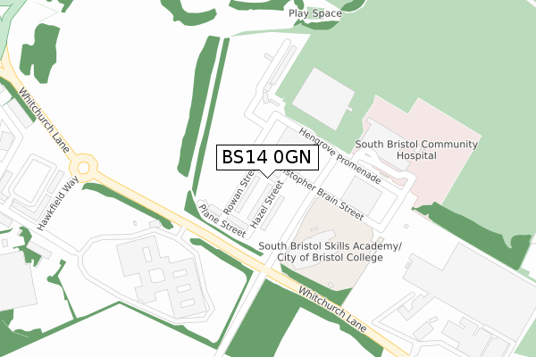 BS14 0GN map - large scale - OS Open Zoomstack (Ordnance Survey)