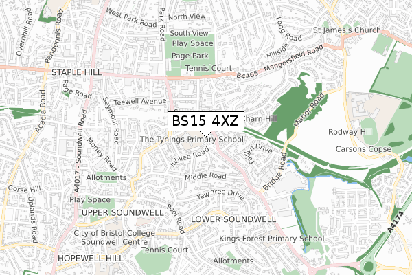 BS15 4XZ map - small scale - OS Open Zoomstack (Ordnance Survey) BS15 4XZ map - small scale - OS Open Zoomstack (Ordnance Survey)