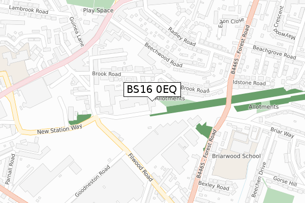 BS16 0EQ map - large scale - OS Open Zoomstack (Ordnance Survey) BS16 0EQ map - large scale - OS Open Zoomstack (Ordnance Survey)