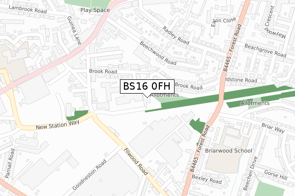 BS16 0FH map - large scale - OS Open Zoomstack (Ordnance Survey) BS16 0FH map - large scale - OS Open Zoomstack (Ordnance Survey)