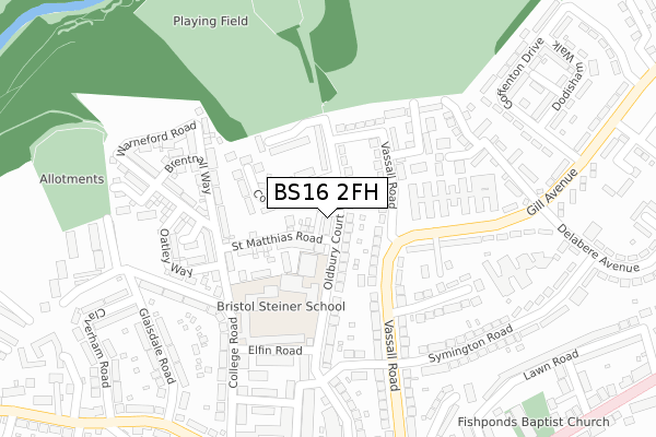 BS16 2FH map - large scale - OS Open Zoomstack (Ordnance Survey) BS16 2FH map - large scale - OS Open Zoomstack (Ordnance Survey)