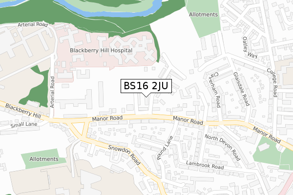 BS16 2JU map - large scale - OS Open Zoomstack (Ordnance Survey) BS16 2JU map - large scale - OS Open Zoomstack (Ordnance Survey)