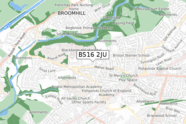 BS16 2JU map - small scale - OS Open Zoomstack (Ordnance Survey) BS16 2JU map - small scale - OS Open Zoomstack (Ordnance Survey)