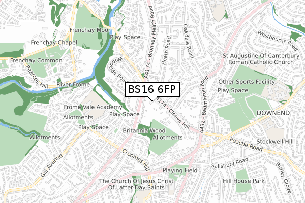 BS16 6FP map - small scale - OS Open Zoomstack (Ordnance Survey) BS16 6FP map - small scale - OS Open Zoomstack (Ordnance Survey)