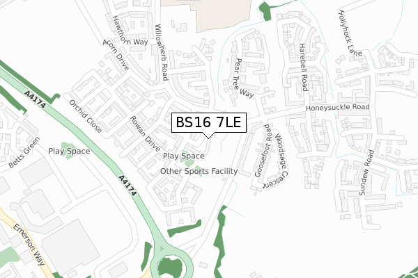 BS16 7LE map - large scale - OS Open Zoomstack (Ordnance Survey) BS16 7LE map - large scale - OS Open Zoomstack (Ordnance Survey)