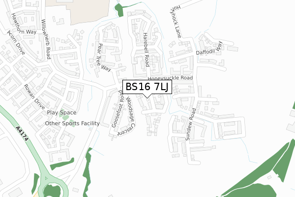 BS16 7LJ map - large scale - OS Open Zoomstack (Ordnance Survey) BS16 7LJ map - large scale - OS Open Zoomstack (Ordnance Survey)