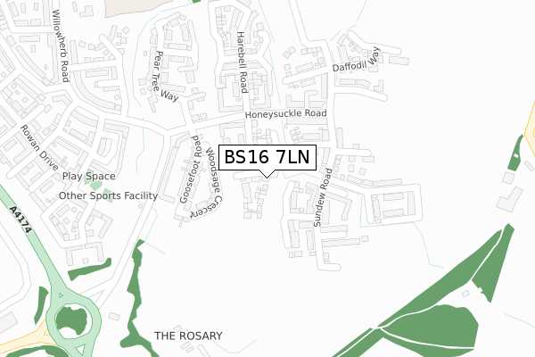 BS16 7LN map - large scale - OS Open Zoomstack (Ordnance Survey) BS16 7LN map - large scale - OS Open Zoomstack (Ordnance Survey)