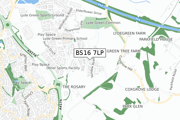 BS16 7LP map - small scale - OS Open Zoomstack (Ordnance Survey) BS16 7LP map - small scale - OS Open Zoomstack (Ordnance Survey)