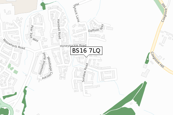 BS16 7LQ map - large scale - OS Open Zoomstack (Ordnance Survey) BS16 7LQ map - large scale - OS Open Zoomstack (Ordnance Survey)