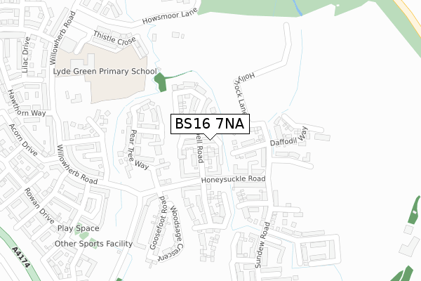 BS16 7NA map - large scale - OS Open Zoomstack (Ordnance Survey) BS16 7NA map - large scale - OS Open Zoomstack (Ordnance Survey)