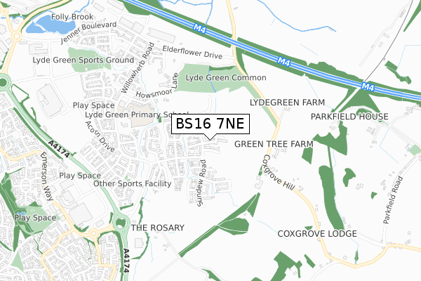 BS16 7NE map - small scale - OS Open Zoomstack (Ordnance Survey) BS16 7NE map - small scale - OS Open Zoomstack (Ordnance Survey)