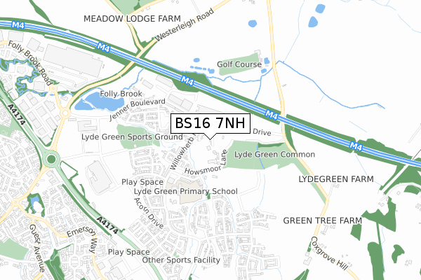 BS16 7NH map - small scale - OS Open Zoomstack (Ordnance Survey) BS16 7NH map - small scale - OS Open Zoomstack (Ordnance Survey)