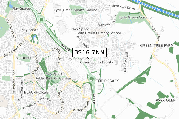BS16 7NN map - small scale - OS Open Zoomstack (Ordnance Survey) BS16 7NN map - small scale - OS Open Zoomstack (Ordnance Survey)