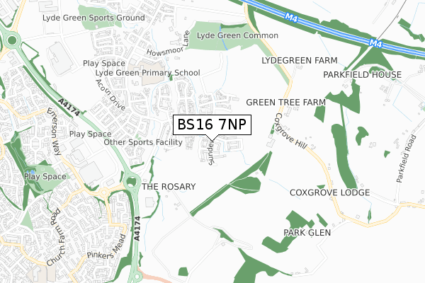 BS16 7NP map - small scale - OS Open Zoomstack (Ordnance Survey) BS16 7NP map - small scale - OS Open Zoomstack (Ordnance Survey)