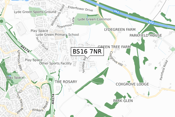 BS16 7NR map - small scale - OS Open Zoomstack (Ordnance Survey) BS16 7NR map - small scale - OS Open Zoomstack (Ordnance Survey)