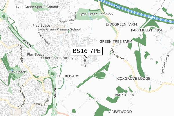 BS16 7PE map - small scale - OS Open Zoomstack (Ordnance Survey) BS16 7PE map - small scale - OS Open Zoomstack (Ordnance Survey)