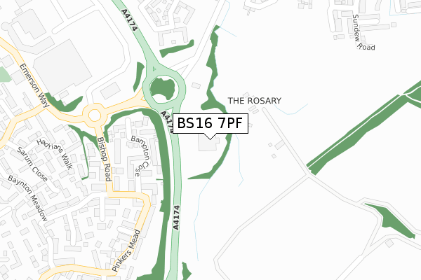 BS16 7PF map - large scale - OS Open Zoomstack (Ordnance Survey) BS16 7PF map - large scale - OS Open Zoomstack (Ordnance Survey)