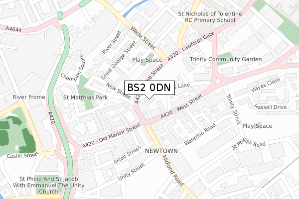 BS2 0DN map - large scale - OS Open Zoomstack (Ordnance Survey) BS2 0DN map - large scale - OS Open Zoomstack (Ordnance Survey)