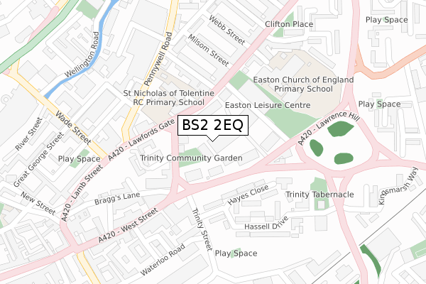 BS2 2EQ map - large scale - OS Open Zoomstack (Ordnance Survey)