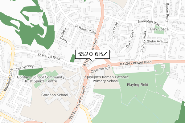 BS20 6BZ map - large scale - OS Open Zoomstack (Ordnance Survey) BS20 6BZ map - large scale - OS Open Zoomstack (Ordnance Survey)