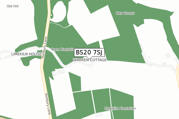 BS20 7SJ map - large scale - OS Open Zoomstack (Ordnance Survey) BS20 7SJ map - large scale - OS Open Zoomstack (Ordnance Survey)