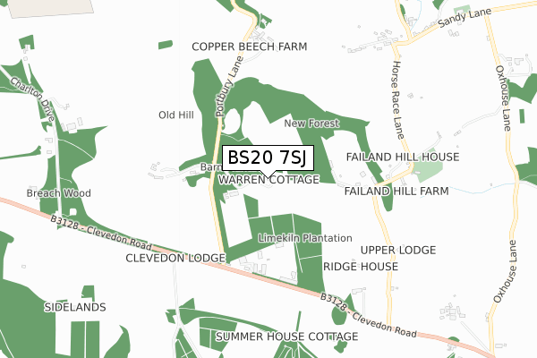 BS20 7SJ map - small scale - OS Open Zoomstack (Ordnance Survey) BS20 7SJ map - small scale - OS Open Zoomstack (Ordnance Survey)