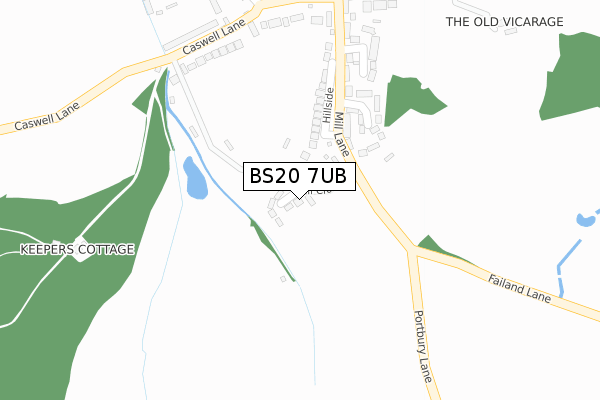 BS20 7UB map - large scale - OS Open Zoomstack (Ordnance Survey)