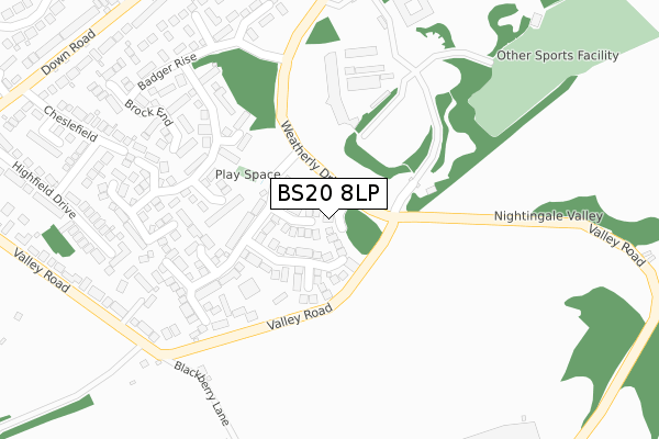 BS20 8LP map - large scale - OS Open Zoomstack (Ordnance Survey)