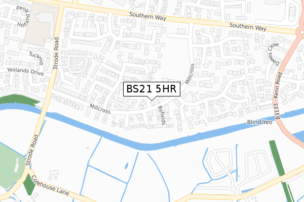 BS21 5HR map - large scale - OS Open Zoomstack (Ordnance Survey)
