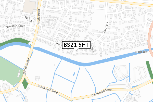 BS21 5HT map - large scale - OS Open Zoomstack (Ordnance Survey)