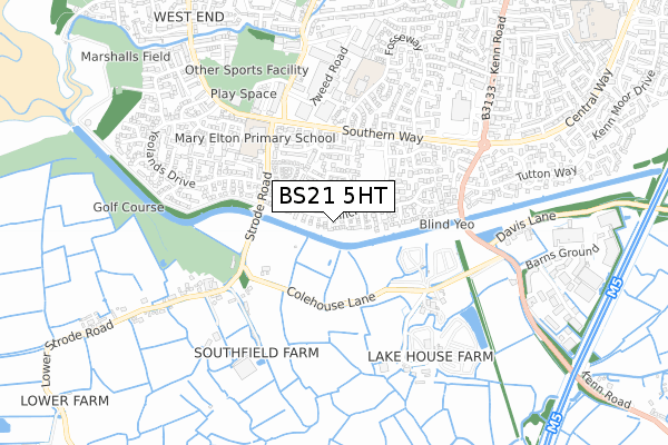 BS21 5HT map - small scale - OS Open Zoomstack (Ordnance Survey)