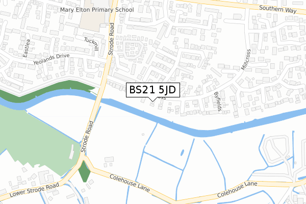 BS21 5JD map - large scale - OS Open Zoomstack (Ordnance Survey)