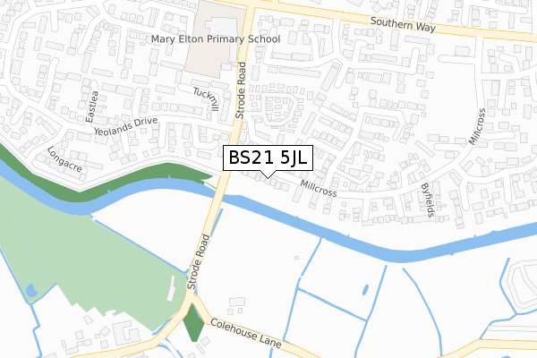 BS21 5JL map - large scale - OS Open Zoomstack (Ordnance Survey)