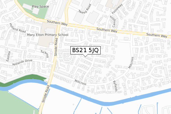 BS21 5JQ map - large scale - OS Open Zoomstack (Ordnance Survey)