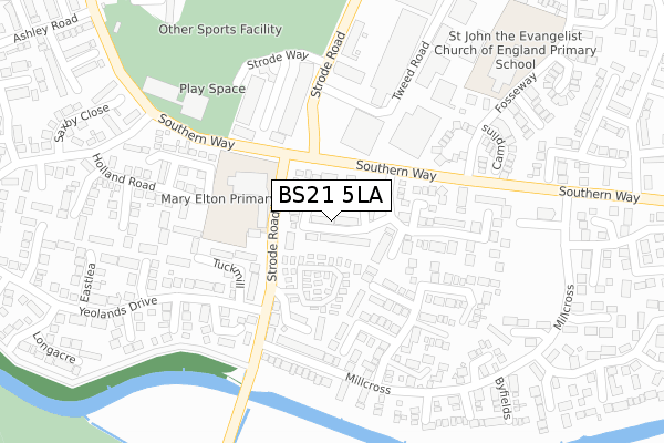 BS21 5LA map - large scale - OS Open Zoomstack (Ordnance Survey)