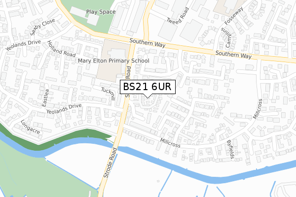 BS21 6UR map - large scale - OS Open Zoomstack (Ordnance Survey)