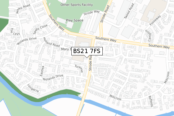 BS21 7FS map - large scale - OS Open Zoomstack (Ordnance Survey)