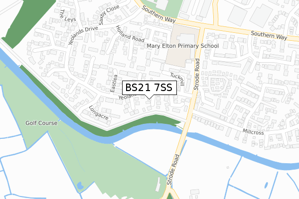 BS21 7SS map - large scale - OS Open Zoomstack (Ordnance Survey)