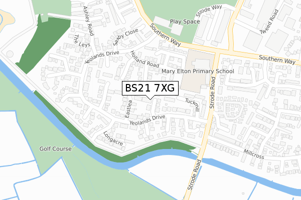 BS21 7XG map - large scale - OS Open Zoomstack (Ordnance Survey) BS21 7XG map - large scale - OS Open Zoomstack (Ordnance Survey)