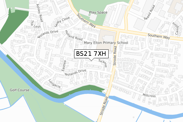 BS21 7XH map - large scale - OS Open Zoomstack (Ordnance Survey)